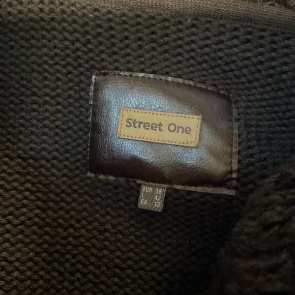 Vintage 90s leather knit Brown Shearling Women's Jacket - Picture 7 of 11